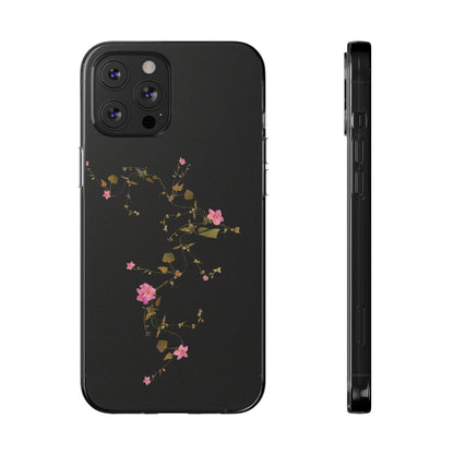 Floral Soft Phone Case - Elegant Botanical Design for Nature Lovers