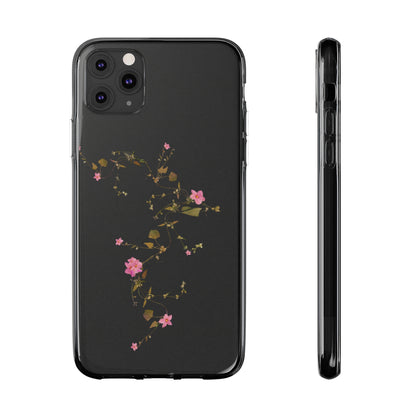 Floral Soft Phone Case - Elegant Botanical Design for Nature Lovers